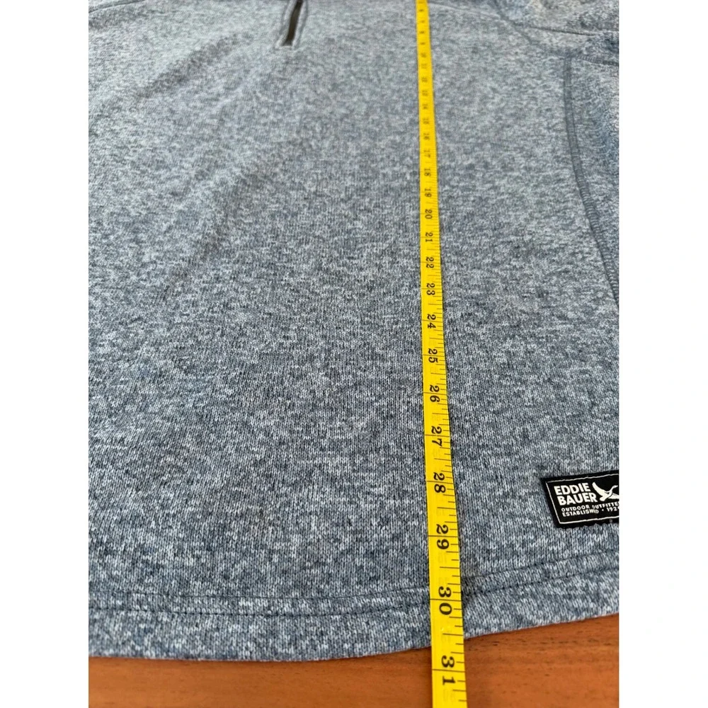 Eddie Bauer Mens 2XL Blue Heather Sweater Fleece Quarter Zip Pullover Jacket
